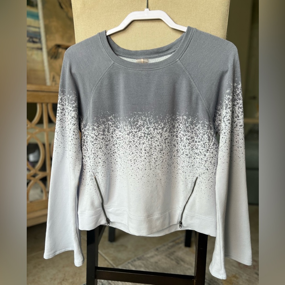 CALIA by Carrie Underwood Gradient Crewneck Sweatshirt with Zippers - Size Small
